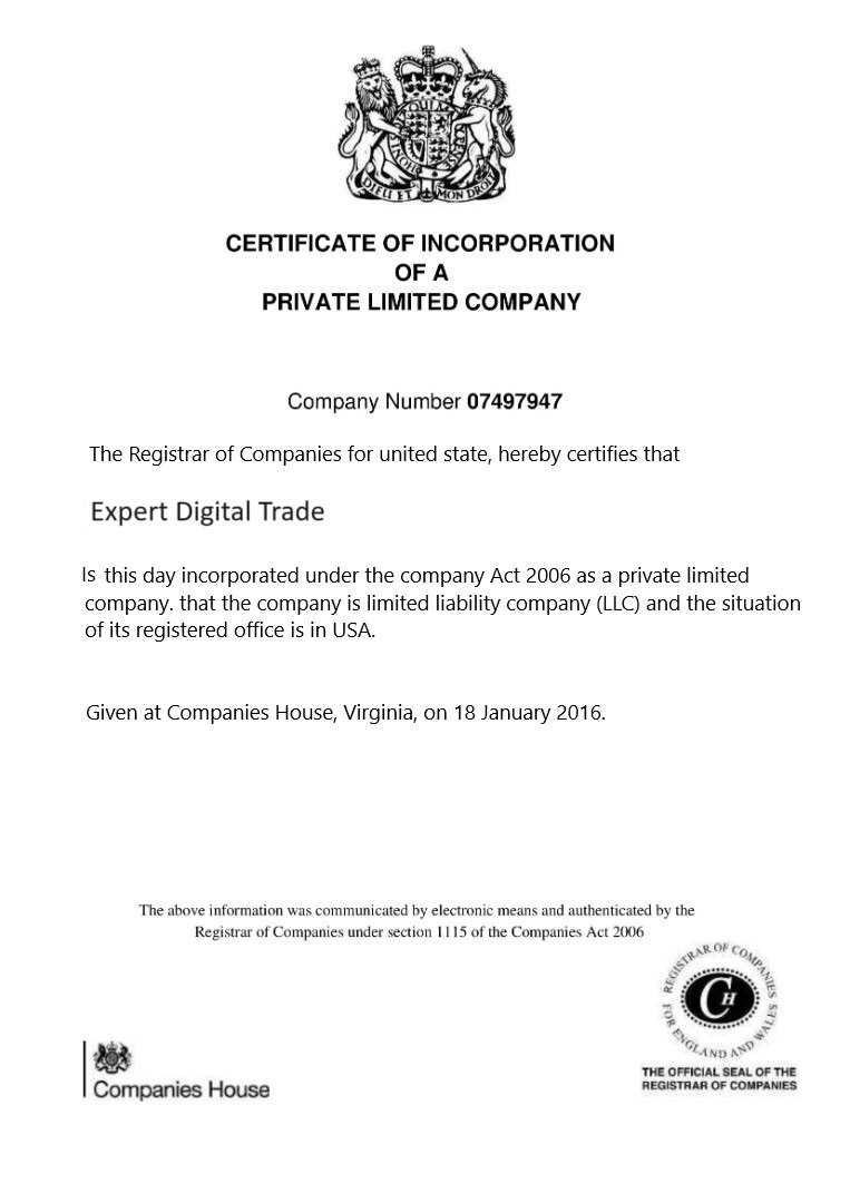 certificate
